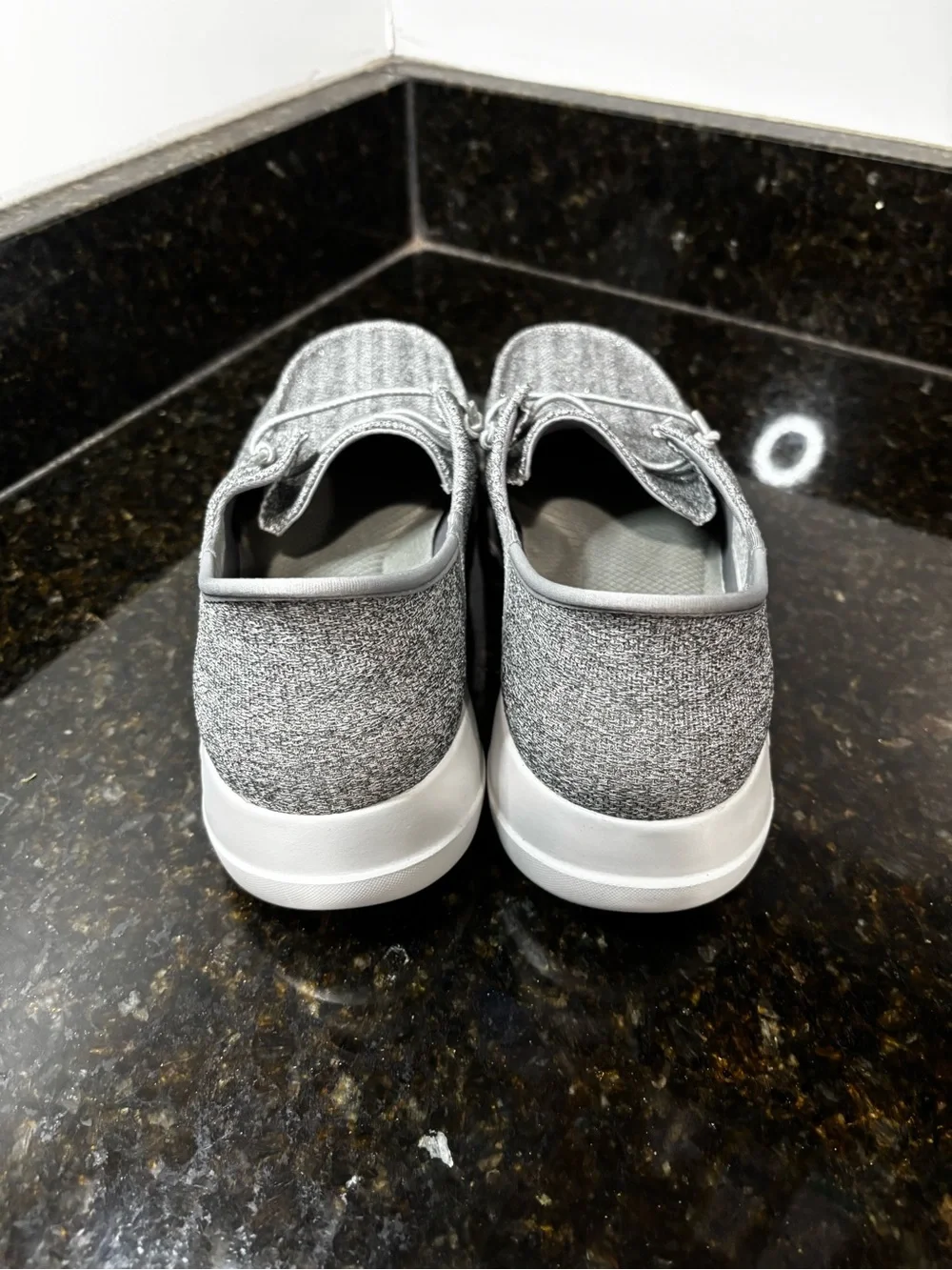 SKECHERS GOWALK Slip Ins Women’s Sparkly Gray Casual Sneakers